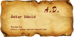 Ádler Dávid névjegykártya