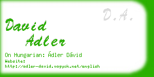david adler business card