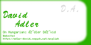 david adler business card